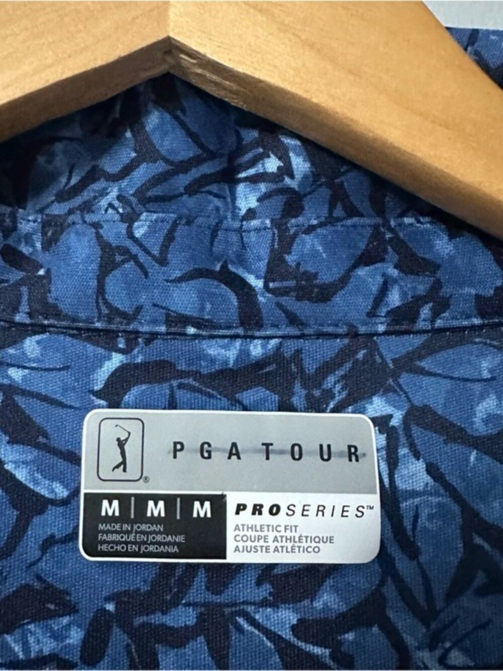 PGA Tour Pro Series Blue Print Golf Polo Men’s M Athletic Fit Athleisure - Picture 10 of 11